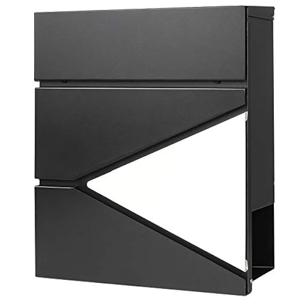 Parrency Buzón de metal montado en la pared con cerradura de llave, buzón grande con compartimento para periódicos, blanco, 33 x 14 2/5 x 4 1/5 pulgadas